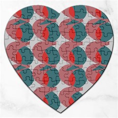 Pink Red Grey Three Art Jigsaw Puzzle (heart) by Mariart