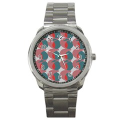 Pink Red Grey Three Art Sport Metal Watch by Mariart