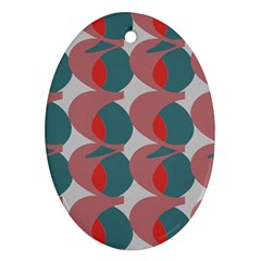 Pink Red Grey Three Art Oval Ornament (two Sides) by Mariart