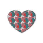 Pink Red Grey Three Art Rubber Coaster (Heart)  Front