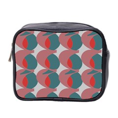 Pink Red Grey Three Art Mini Toiletries Bag 2-side by Mariart