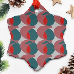 Pink Red Grey Three Art Ornament (snowflake) by Mariart