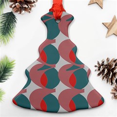 Pink Red Grey Three Art Ornament (christmas Tree)  by Mariart