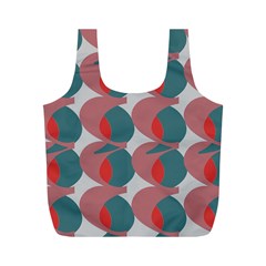 Pink Red Grey Three Art Full Print Recycle Bags (m)  by Mariart