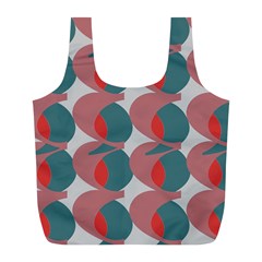 Pink Red Grey Three Art Full Print Recycle Bags (l)  by Mariart