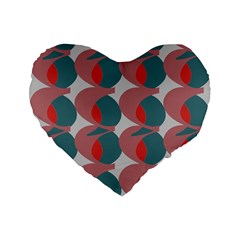 Pink Red Grey Three Art Standard 16  Premium Flano Heart Shape Cushions by Mariart