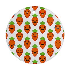 Seamless Background Carrots Emotions Illustration Face Smile Cry Cute Orange Ornament (round) by Mariart