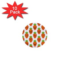 Seamless Background Carrots Emotions Illustration Face Smile Cry Cute Orange 1  Mini Buttons (10 Pack) 