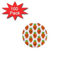 Seamless Background Carrots Emotions Illustration Face Smile Cry Cute Orange 1  Mini Buttons (100 Pack) 