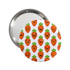 Seamless Background Carrots Emotions Illustration Face Smile Cry Cute Orange 2 25  Handbag Mirrors by Mariart