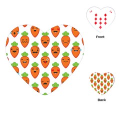 Seamless Background Carrots Emotions Illustration Face Smile Cry Cute Orange Playing Cards (heart)  by Mariart