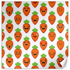 Seamless Background Carrots Emotions Illustration Face Smile Cry Cute Orange Canvas 16  X 16   by Mariart