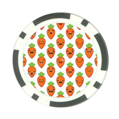 Seamless Background Carrots Emotions Illustration Face Smile Cry Cute Orange Poker Chip Card Guard