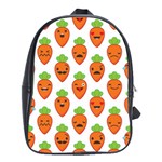 Seamless Background Carrots Emotions Illustration Face Smile Cry Cute Orange School Bag (Large) Front