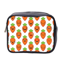 Seamless Background Carrots Emotions Illustration Face Smile Cry Cute Orange Mini Toiletries Bag 2-side by Mariart