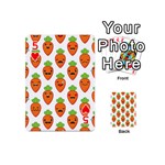 Seamless Background Carrots Emotions Illustration Face Smile Cry Cute Orange Playing Cards 54 (Mini)  Front - Heart5