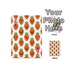 Seamless Background Carrots Emotions Illustration Face Smile Cry Cute Orange Playing Cards 54 (Mini)  Front - Diamond2