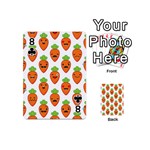 Seamless Background Carrots Emotions Illustration Face Smile Cry Cute Orange Playing Cards 54 (Mini)  Front - Club8