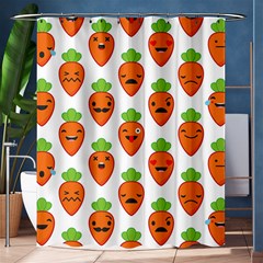 Seamless Background Carrots Emotions Illustration Face Smile Cry Cute Orange Shower Curtain 60  X 72  (medium) 