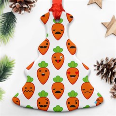 Seamless Background Carrots Emotions Illustration Face Smile Cry Cute Orange Christmas Tree Ornament (two Sides) by Mariart