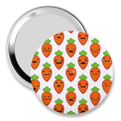 Seamless Background Carrots Emotions Illustration Face Smile Cry Cute Orange 3  Handbag Mirrors