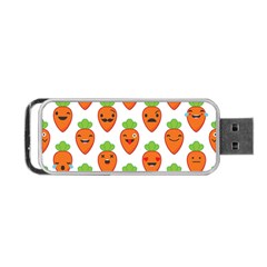 Seamless Background Carrots Emotions Illustration Face Smile Cry Cute Orange Portable Usb Flash (one Side) by Mariart