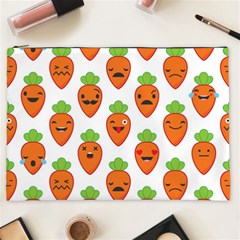 Seamless Background Carrots Emotions Illustration Face Smile Cry Cute Orange Cosmetic Bag (xxl)  by Mariart