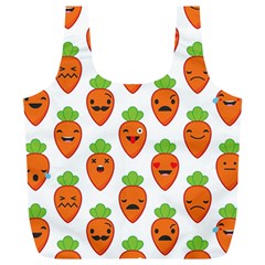 Seamless Background Carrots Emotions Illustration Face Smile Cry Cute Orange Full Print Recycle Bags (l) 