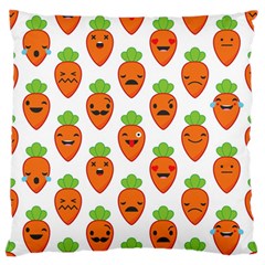 Seamless Background Carrots Emotions Illustration Face Smile Cry Cute Orange Standard Flano Cushion Case (one Side) by Mariart