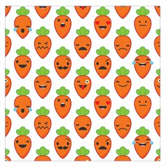 Seamless Background Carrots Emotions Illustration Face Smile Cry Cute Orange Large Satin Scarf (square) by Mariart