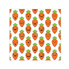 Seamless Background Carrots Emotions Illustration Face Smile Cry Cute Orange Small Satin Scarf (square) by Mariart