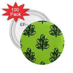 Seamless Background Green Leaves Black Outline 2 25  Buttons (100 Pack) 