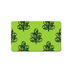 Seamless Background Green Leaves Black Outline Magnet (name Card) by Mariart