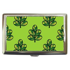 Seamless Background Green Leaves Black Outline Cigarette Money Cases