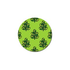 Seamless Background Green Leaves Black Outline Golf Ball Marker by Mariart