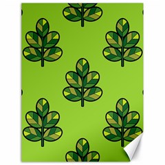 Seamless Background Green Leaves Black Outline Canvas 18  X 24   by Mariart