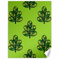 Seamless Background Green Leaves Black Outline Canvas 36  X 48   by Mariart