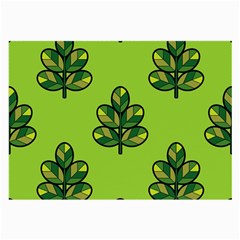 Seamless Background Green Leaves Black Outline Large Glasses Cloth by Mariart