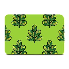 Seamless Background Green Leaves Black Outline Plate Mats