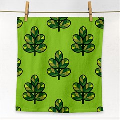 Seamless Background Green Leaves Black Outline Face Towel by Mariart