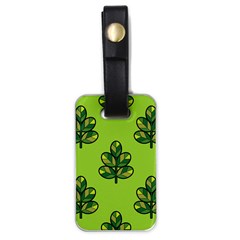 Seamless Background Green Leaves Black Outline Luggage Tags (one Side)  by Mariart