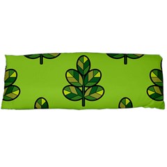 Seamless Background Green Leaves Black Outline Body Pillow Case (dakimakura)