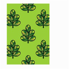 Seamless Background Green Leaves Black Outline Large Garden Flag (two Sides)