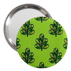 Seamless Background Green Leaves Black Outline 3  Handbag Mirrors by Mariart