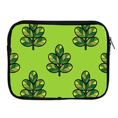 Seamless Background Green Leaves Black Outline Apple Ipad 2/3/4 Zipper Cases by Mariart