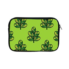 Seamless Background Green Leaves Black Outline Apple Ipad Mini Zipper Cases by Mariart