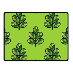 Seamless Background Green Leaves Black Outline Double Sided Fleece Blanket (small)  by Mariart