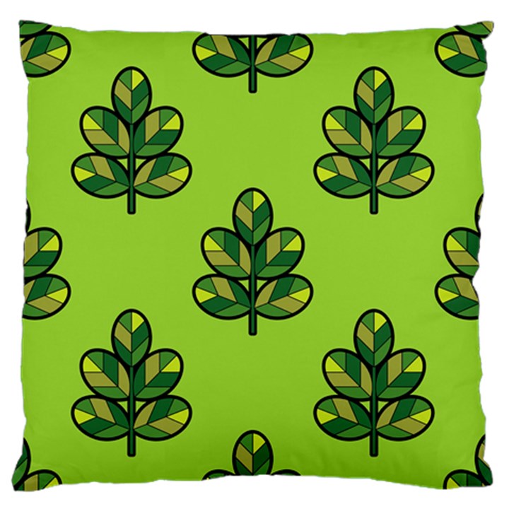 Seamless Background Green Leaves Black Outline Standard Flano Cushion Case (One Side)