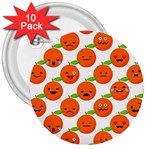 Seamless Background Orange Emotions Illustration Face Smile  Mask Fruits 3  Buttons (10 pack)  Front