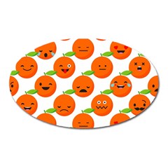 Seamless Background Orange Emotions Illustration Face Smile  Mask Fruits Oval Magnet by Mariart